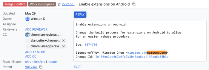 Браузеры для Android с расширениями. В программный код Chromium уже внесены некоторые изменения, которые обеспечат поддержку расширений. Фото.