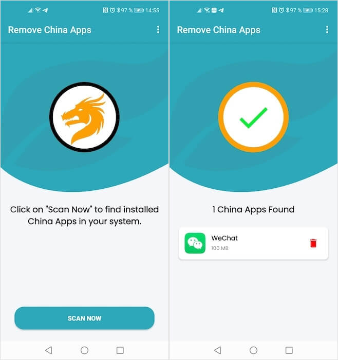 How to find Chinese apps. Run a smartphone scan and wait for the algorithms to find all Chinese apps. Photo.