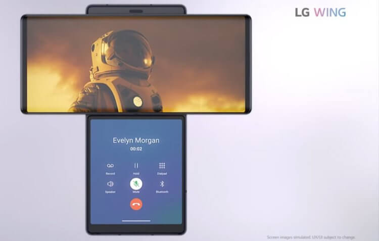 Представлен LG Wing с двумя экранами — претендент на Шнобелевскую премию