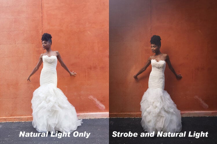 Почему не стоит использовать вспышку. Слева — естественный свет, справа — естественный свет и вспышка. Фото.