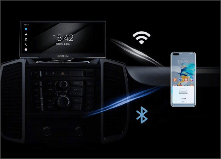 Автомагнитола Huawei. Bluetooth и Wi-Fi на борту. Фото.