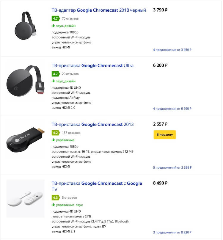 Можно ли купить хромкаст в России. Примерные цены на Google Chromecast на российском рынке. Фото.
