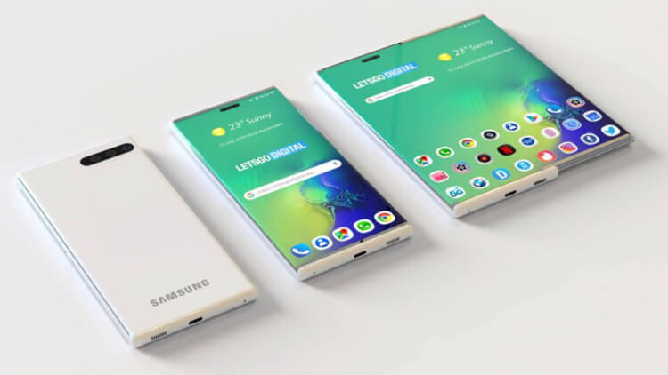 Samsung готовит новые складные и раздвижные смартфоны. Теперь точно! Такой Samsung может увидеть свет совсем скоро. Но пока не ясно когда именно. Фото.