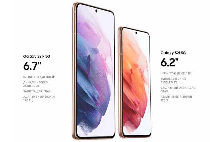 Какой Android у Samsung Galaxy S21. А какой из этих двух размеров вам нравится больше? Фото.