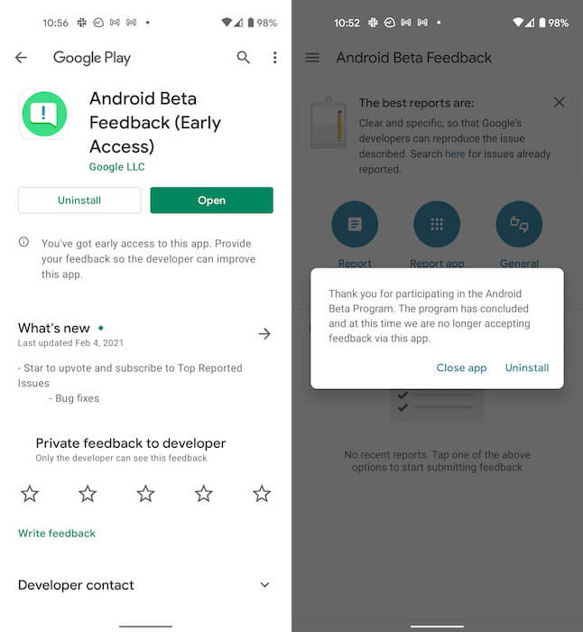 Что нового будет в Android 12. Google обновила приложение для отправки отчётов о бета-тестировании Android. Интересно, зачем? Фото.