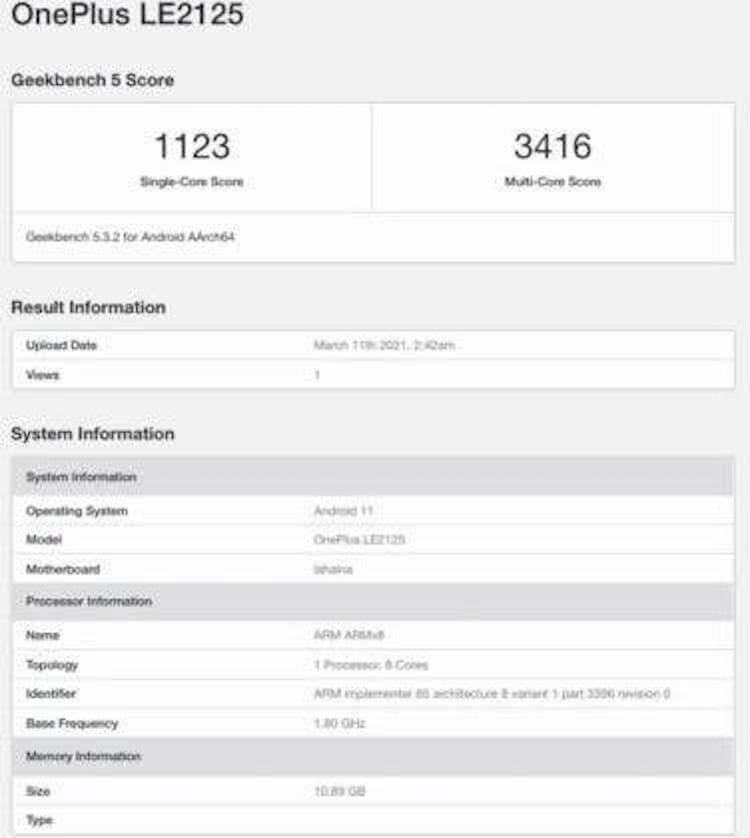 OnePlus 9 в GeekBench. Результат OnePlus 9 Pro в GeekBench. Фото.