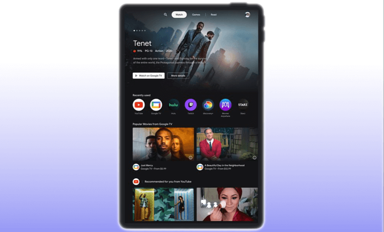 Google выпустила обновление для планшетов на Android. Что нового. Entertainment Space — это новый системный раздел Android для потребления контента. Фото.