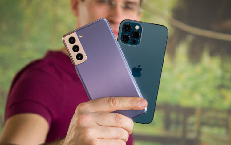 Apple показала, с какими Android-смартфонами может конкурировать iPhone. Galaxy S21 — это не тот смартфон, с которым Apple готова конкурировать. Фото.