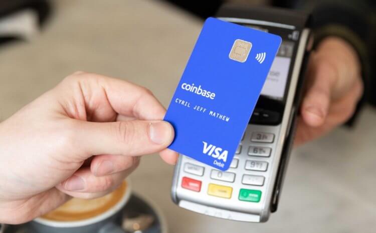 Поддержка криптовалюты в Google Pay. Биржа Coinbase выдаёт свои карты, но пока только в США. Фото.