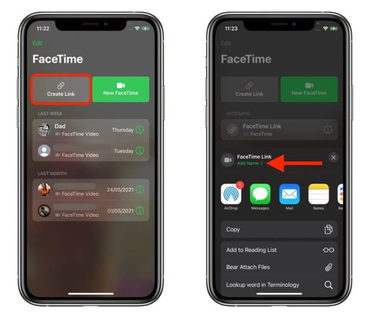 Как войти в беседу FaceTime на Android. Создать ссылку на FaceTime можно только на iOS 15. Фото.