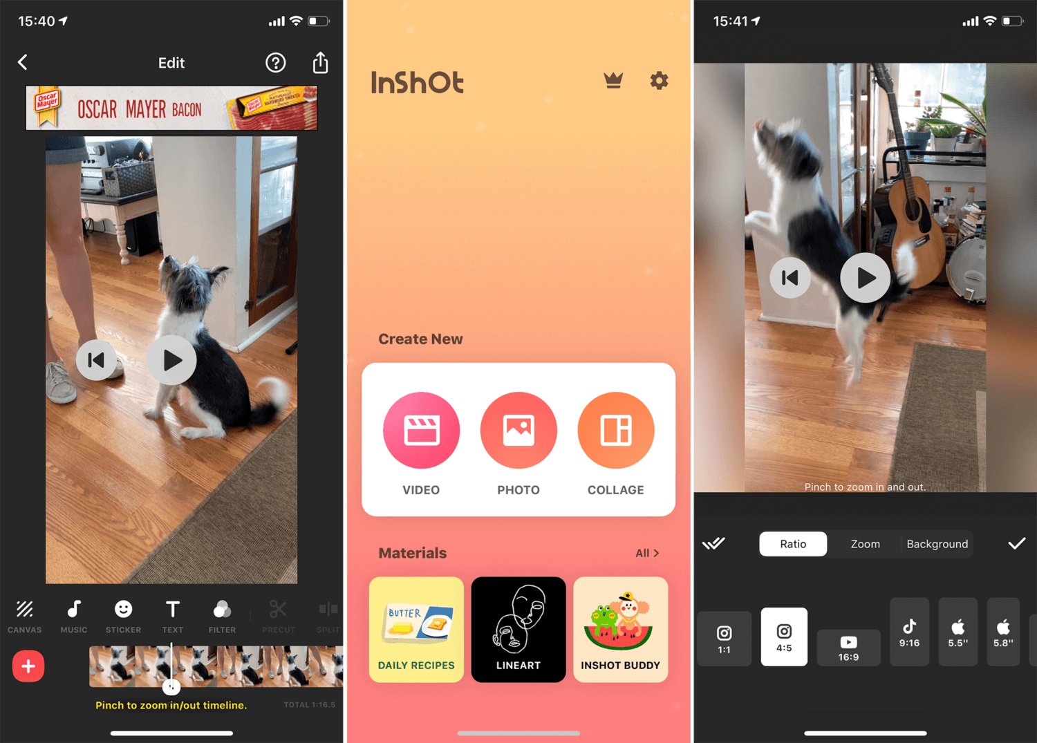 InShot. Сотни тысяч новых пользователей выбирают Inshot. Фото.