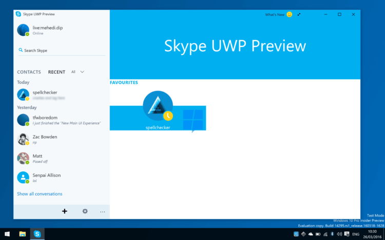 Skype был площадкой для геймеров. Обновленная версия Skype для Windows 10. Фото.