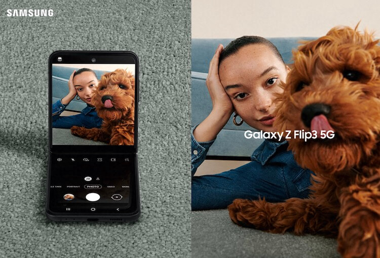 Презентация Samsung Galaxy Z Flip 3. Можно снимать в таком режиме. Фото.