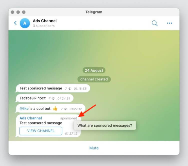 Реклама в Telegram. Вот так выглядит реклама в Telegram. Скриншот из канала Beta Info. Фото.