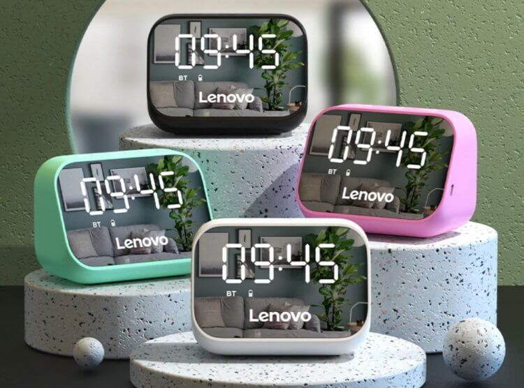 Bluetooth-колонка Lenovo с будильником. Не забудьте выбрать цвет этого устройства на свой вкус! Фото.