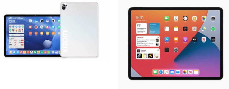 Xiaomi копирует iPhone. Xiaomi Mi Pad (слева) против iPad (справа). Фото.