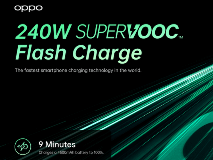Быстрая зарядка Oppo SuperVOOC 150 Вт. Пока 240 Вт кажется каким-то сюром. Фото.
