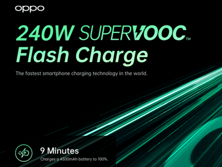 Oppo показала самую быструю зарядку в мире. 240 Вт это уже очень серьезно. Фото.