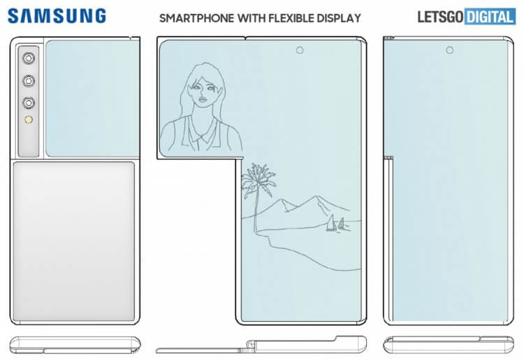 Новый патент Samsung. Патент мало говорит о новом устройстве, кроме общего представления. Фото.