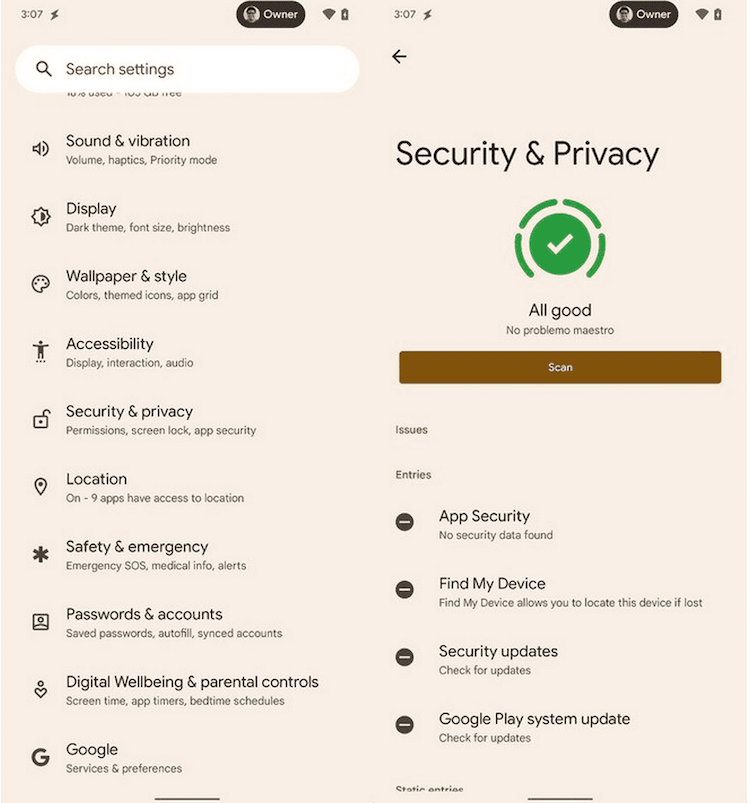 Как сделать Android безопаснее. Новое меню безопасности в Android 13 добавит ему удобства. Фото.