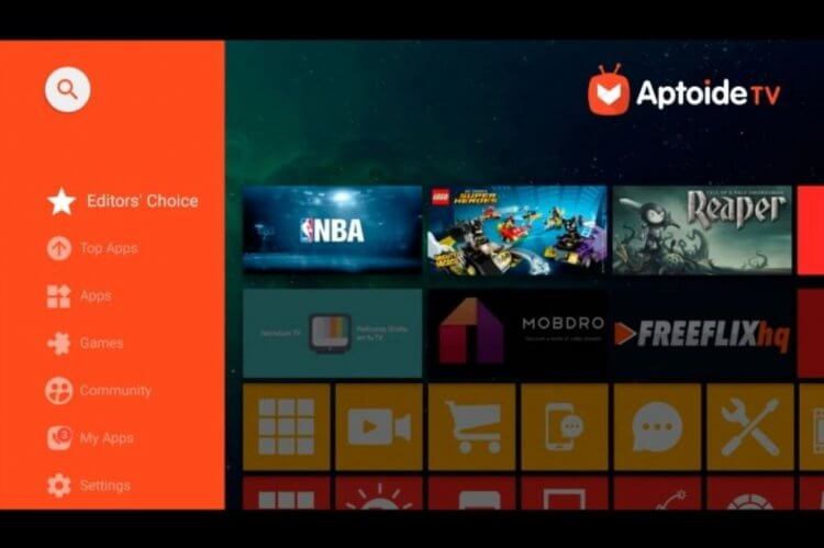 Как установить Aptoide TV на телевизор. Aptoide TV очень просто пользоваться. Фото.