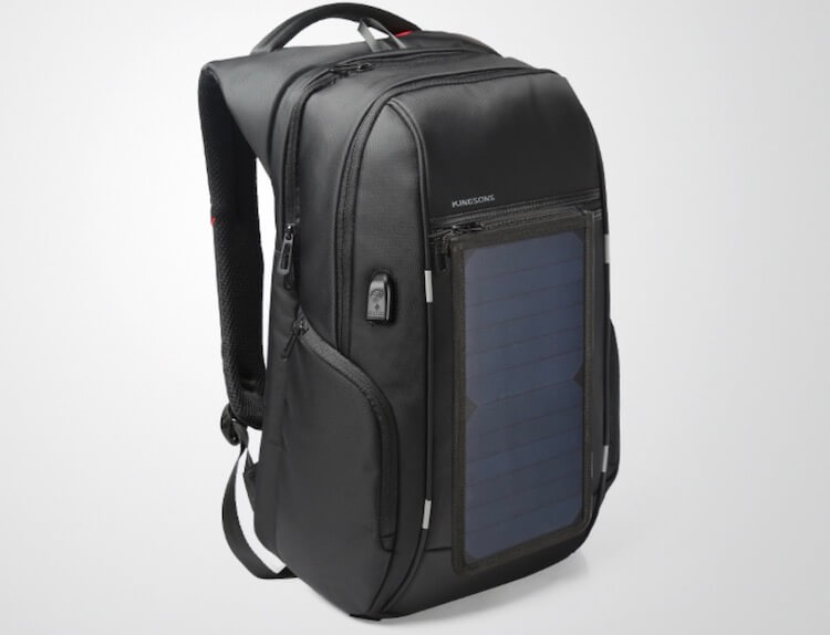 Рюкзак с солнечными панелями. Все гаджеты будут заряжены. Фото.