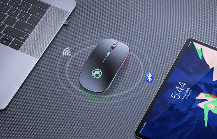 Беспроводная Bluetooth-мышь. Подключение возможно к любым устройствам. Фото.