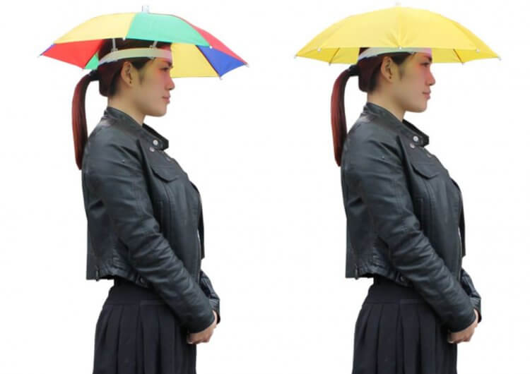 Зонтик на голову. Пожалуй, самый лучший зонт, который вам нужен. Фото.