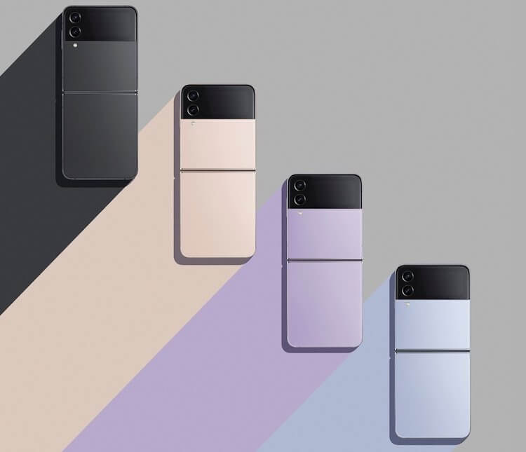 Характеристики Galaxy Z Flip 4. Выбор цветов будет не огромный, но достаточный. Фото.