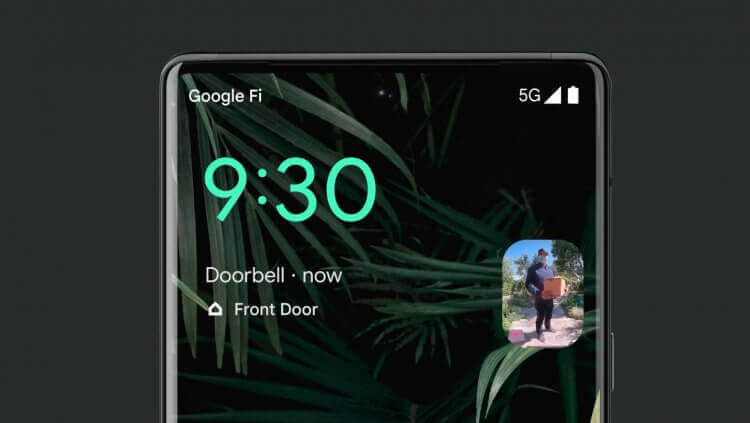 Виджеты Google для iOS. На Pixel At a Glance можно вывести картинку с дверной камеры. Фото.
