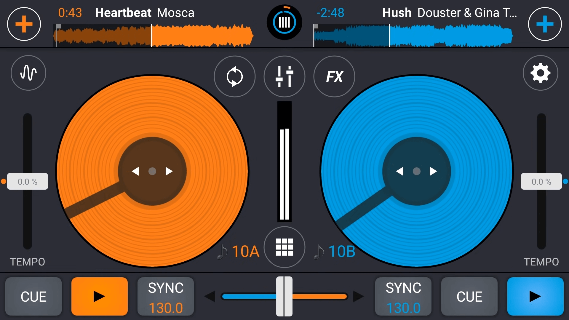 Cross DJ Free. Это самое простое приложение для сведения музыки. Фото.