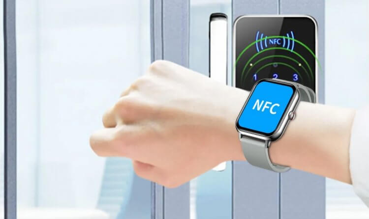 Смарт-часы с функцией звонка. Датчик NFC позволяет использовать часы в качестве ключа. Фото.