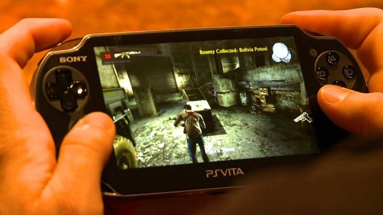 Что такое PS Vita. На PS Vita есть много крутых игр с сюжетом наподобие Uncharted: Golden Abyss. Фото.