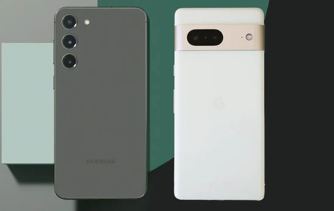 Galaxy S23 против Google Pixel 7 — сравниваем два лучших телефона на Android. Эти два телфона просто нельзя не сравнить. Фото.