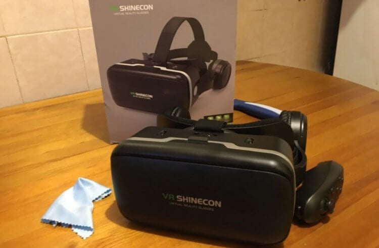 Очки виртуальной реальности Shinecon. Надежный шлем с крутыми ништяками в комплекте. Фото.