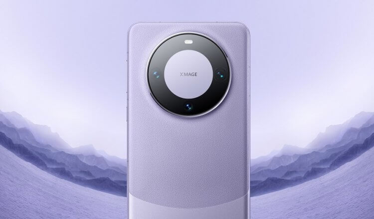 Характеристики HUAWEI Mate 60 Pro. Смартфон представлен в нескольких цветах, один из них — фиолетовый. Фото.