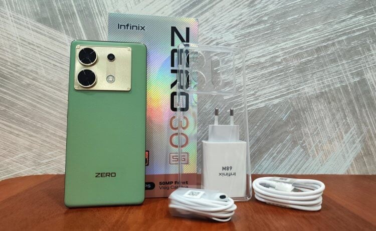 Характеристики Infinix ZERO 30 5G. Богатый комплект позволяет сэкономить на покупке дополнительных аксессуаров. Фото.