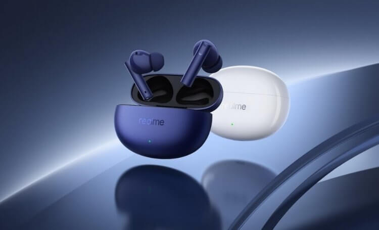 Недорогие Bluetooth-наушники realme Buds Air 5. Еще одна недорогая модель с пространственным звуком. Фото.