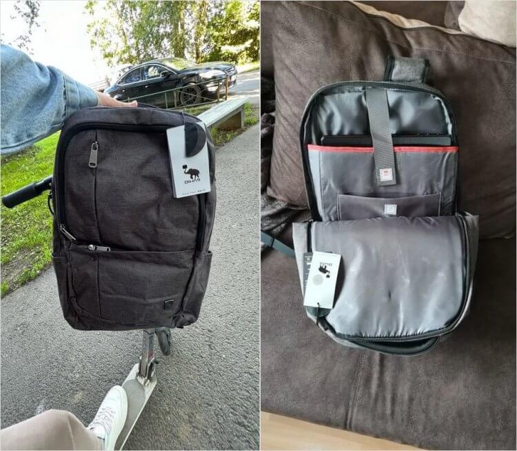 Недорогой рюкзак на каждый день. В рюкзак поместится ноутбук до 17 дюймов — для него есть отдельный отсек. Фото.