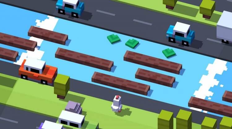Crossy Road — игра для Android TV. Классная аркада скрасит ваши выходные перед телеком. Фото.