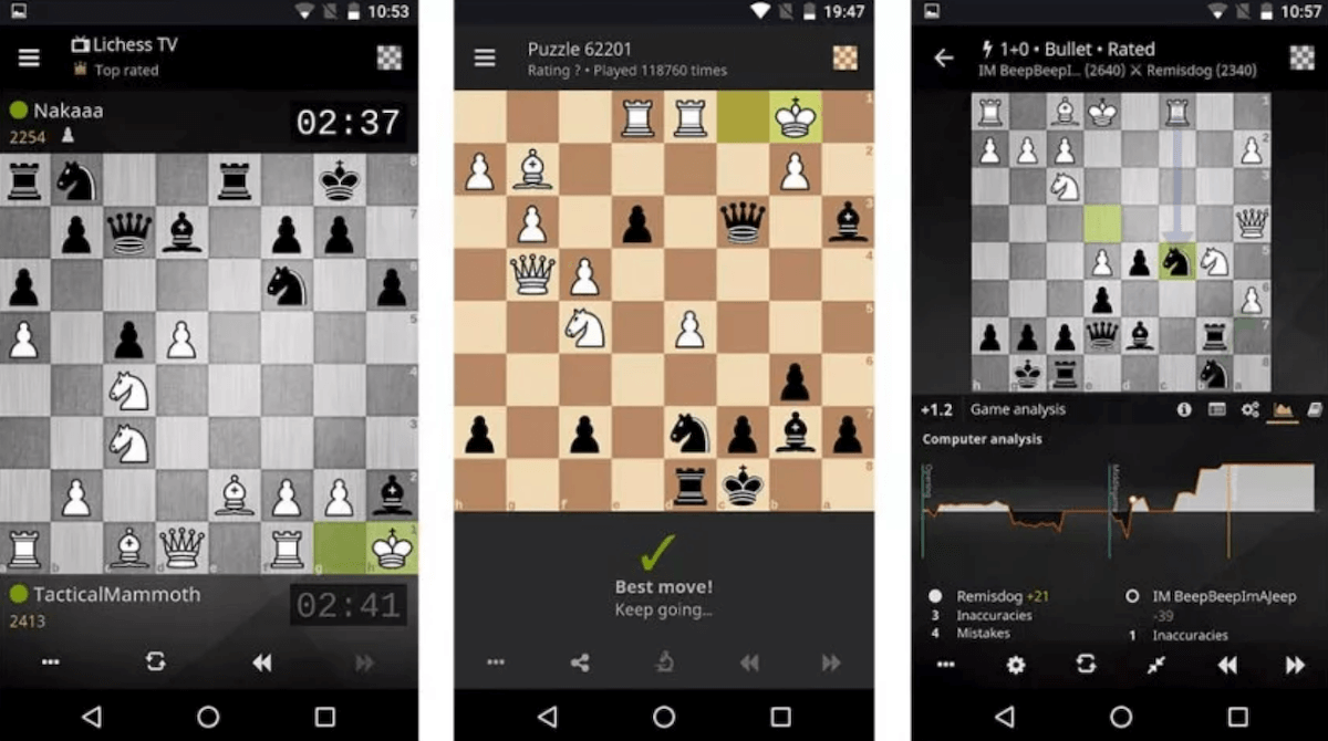 Лучшие игры для Android, которые понравятся всем любителям шахмат. Lichess — лучшие шахматные игры для Android. Фото.