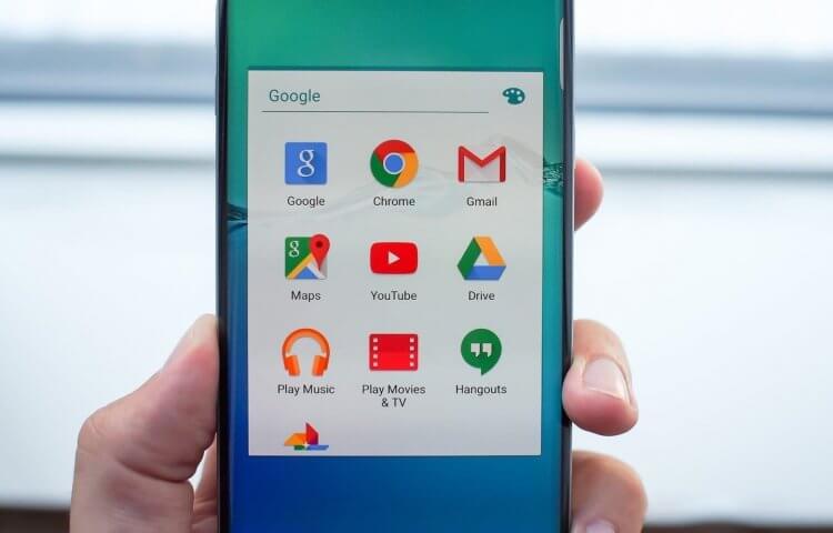 Навязывание сервисов Google. На Android все крутится вокруг Google. Фото.