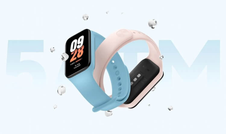 Недорогой фитнес-браслет Xiaomi Smart Band 8 Active. Самый дешевый фитнес-браслет Xiaomi, полностью защищенный от воды. Фото.