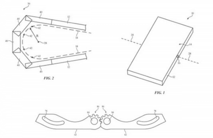 Складной Айфон. Патент Apple. Изображение: Phone Arena. Фото.