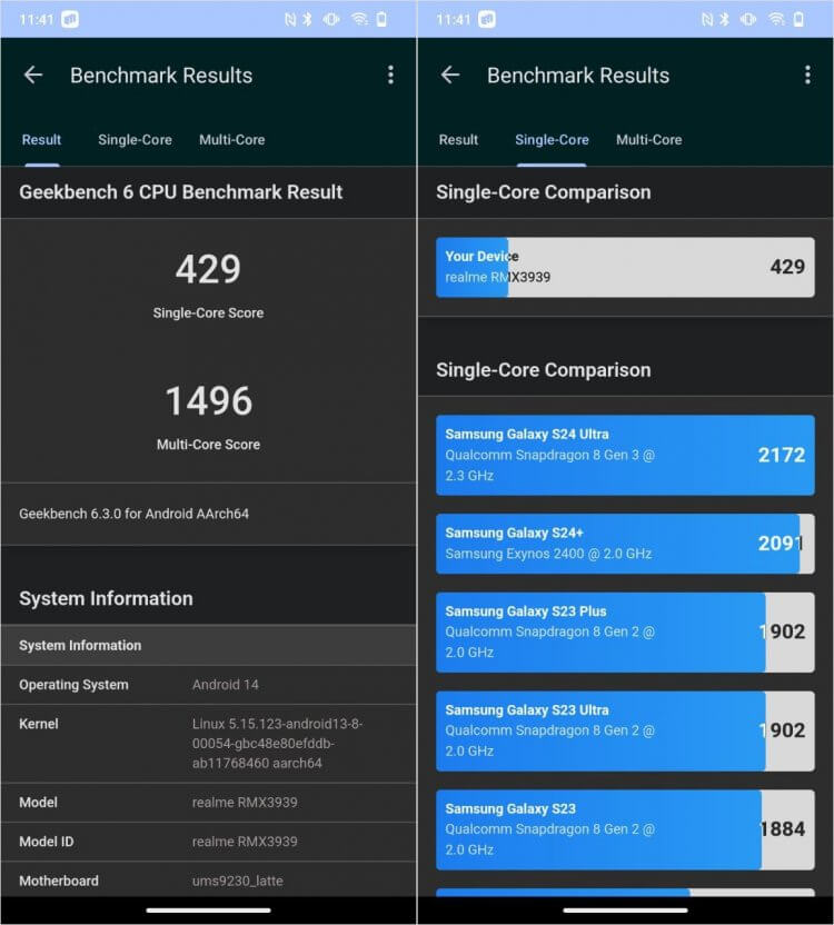Характеристики realme C63. В Geekbench цифры тоже довольно скромные. Характеристики realme C63. В Geekbench цифры тоже довольно скромные. Фото.