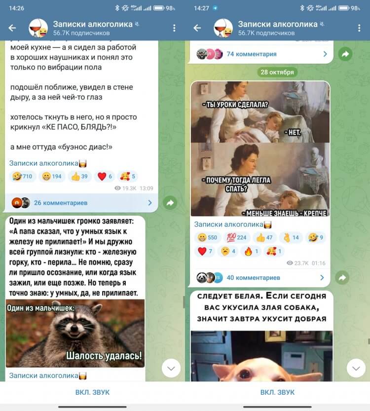 Телеграм-канал с юмором. Прикольные шутки и забавные мемы в «Записках алкоголика». Фото.