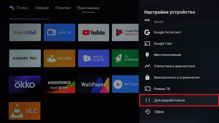 Ускоряем телевизор через настройки разработчика Андроид ТВ. Этот раздел появится только после активации. Фото.