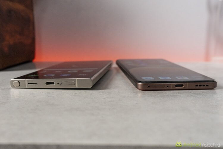 Удобный телефон. Samsung (слева) намного более угловатый. Удобный телефон. Samsung (слева) намного более угловатый. Фото.