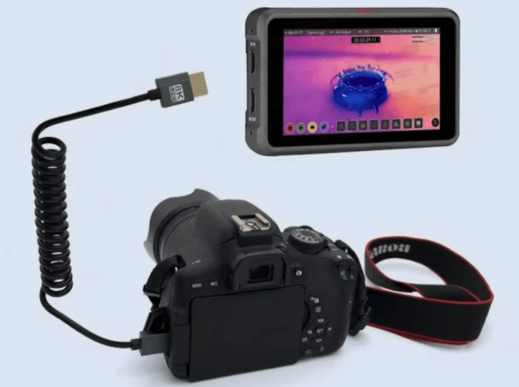 HDMI-кабель в виде пружинки. Изображение: AliExpress. Фото.