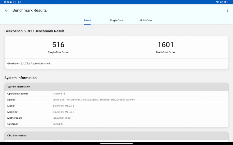 Можно ли играть на планшете BlackView Mega 8. GeekBench 6. Можно ли играть на планшете BlackView Mega 8. GeekBench 6. Фото.